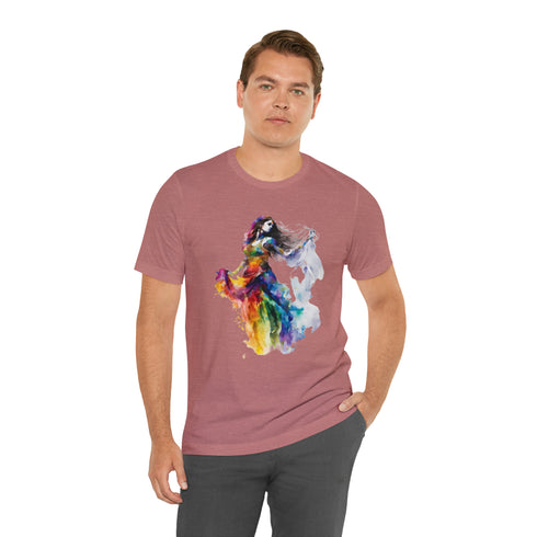 Rainbow Belly Dancer's Pose - Short Sleeve Tee